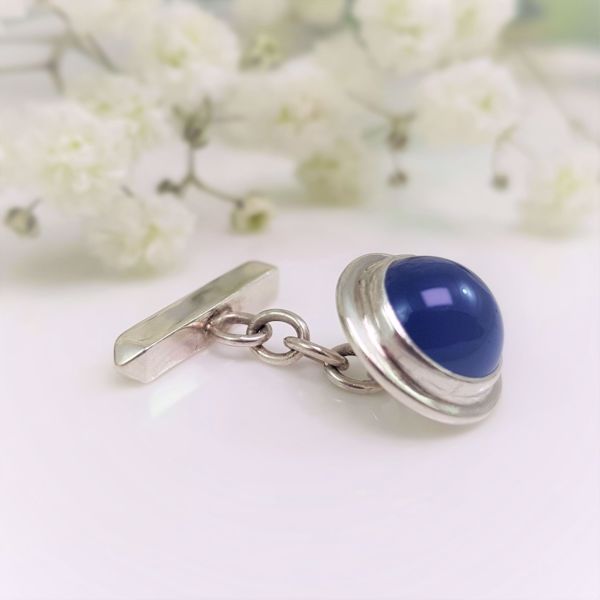 Picture of Silver agate chain cufflinks